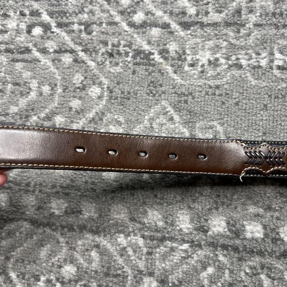 Nocona Belt Co Childs Western Conch Whipstitch Leather Belt Size 20 NO BUCKLE - Picture 4 of 8